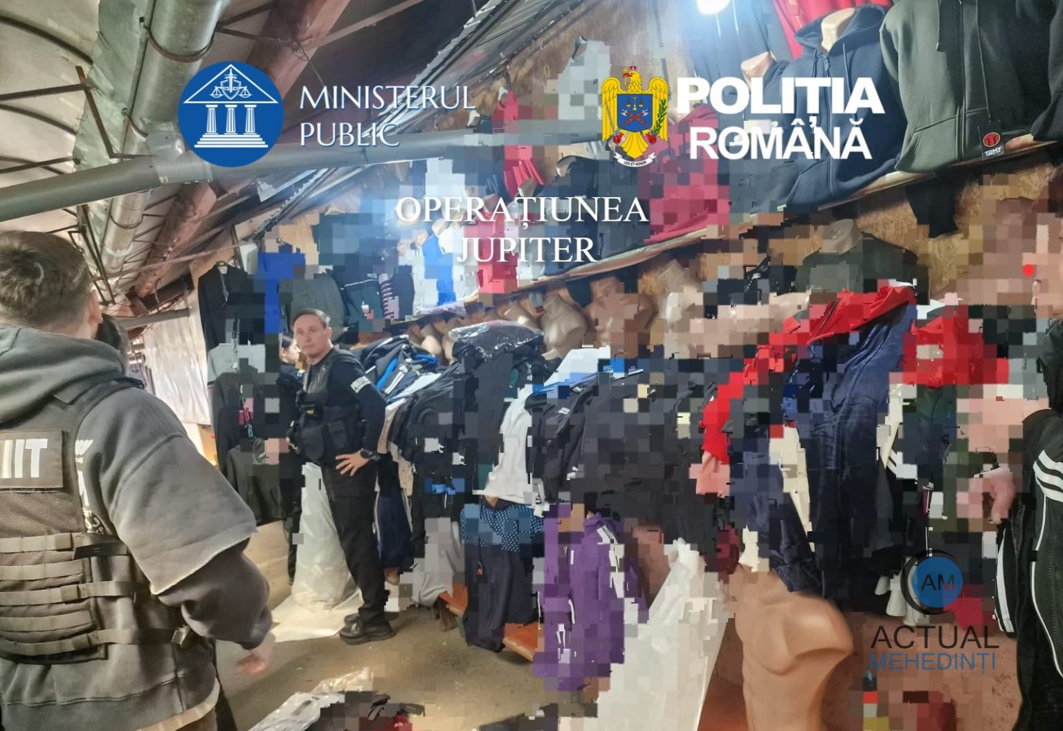 Haine si incaltaminte falsificate confiscate din bazarul din Severin