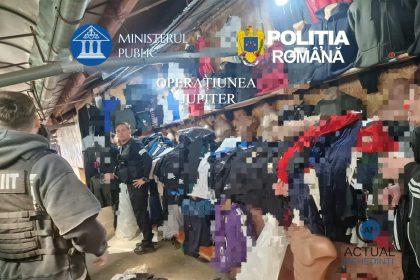 Haine si incaltaminte falsificate confiscate din bazarul din Severin