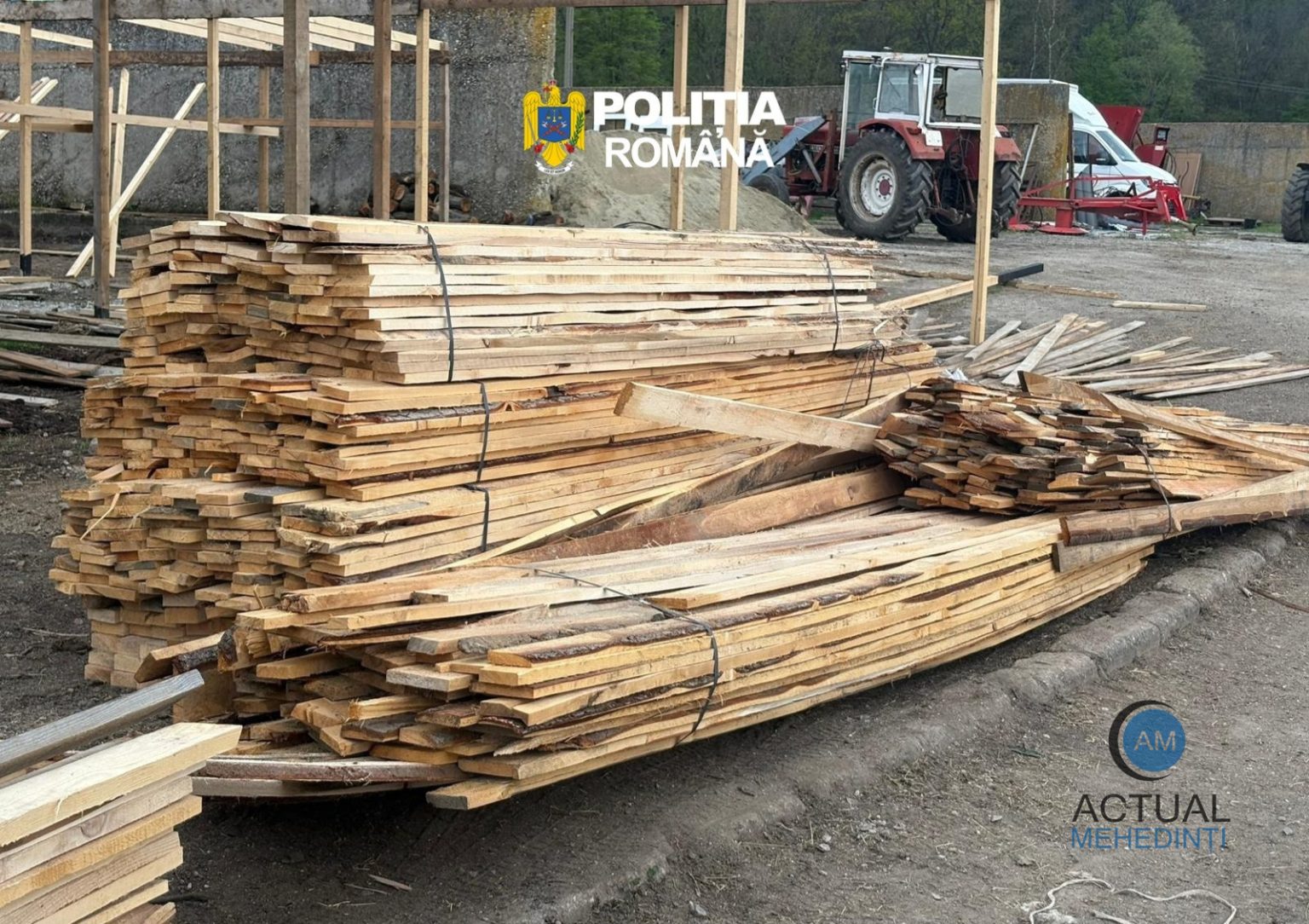 Lemn confiscat de policistii din Mehedinti Cheresteaua urma sa ajunga in Prahova