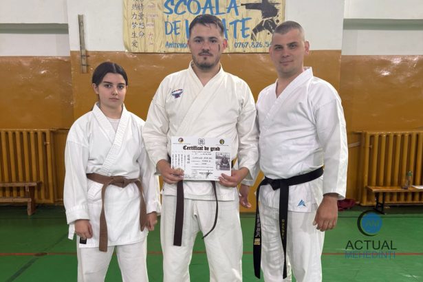 Tot mai aproape de centura neagra un sportiv din Mehedinti a obtinut diploma pentru centura maro 1 KYU