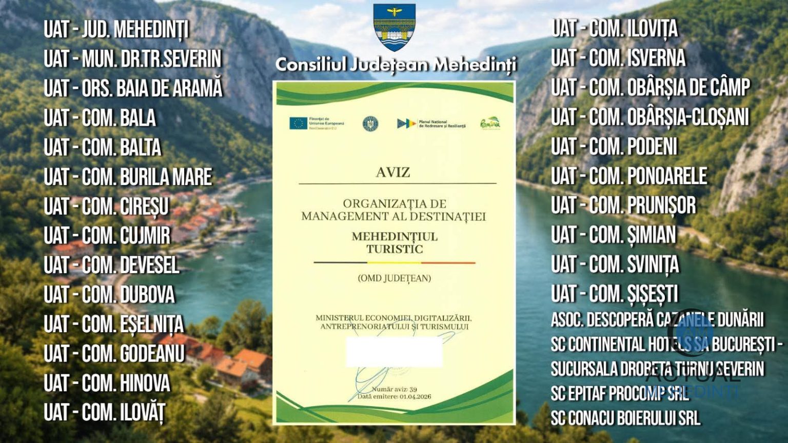 Unda verde pentru promovarea turistica a judetului Organizatia de Management al Destinatiei a obtinut avizul Guvernului