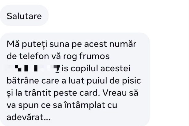 De la cazul pisicii ranite la acuzatii de intimidare fiul femeii ii transmite un avertisment politistului care a discutat public despre situatie