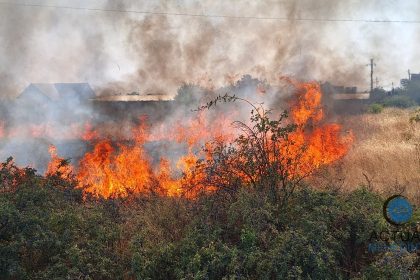 Pericol la locuinte incendii de vegetaie si violene in Halanga si Dudasu Cernetiului Pompierii intervin