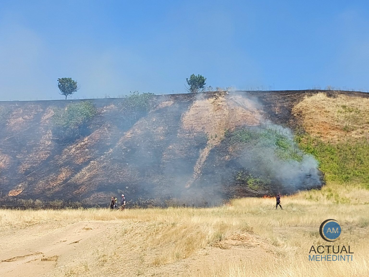Un nou incendiu a izbucnit in Slasoma Exista pericol de extindere catre gospodariile de la marginea satului