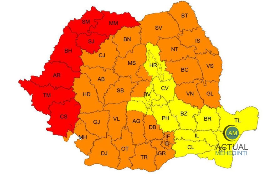 canicula si furtuni anm a emis cod portocaliu de canicula si cod galben de vijelii