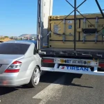 Accident la ieșirea din Severin spre Șimian. Trafic blocat.