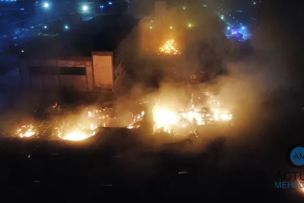 Incendiu la combinatul de celuloză: 10.000 mp cuprinși de flăcări