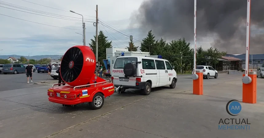Incendiu violent la un depozit de hârtie din Drobeta-Turnu Severin