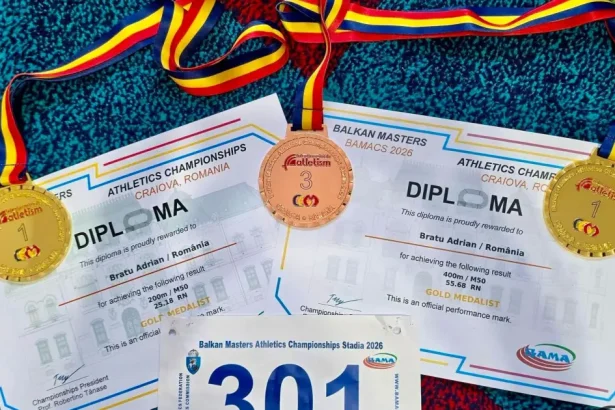 Pompierul Adrian Bratu, dublu campion balcanic și recordman național