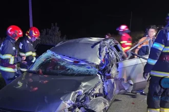 Trafic blocat pe DN 56A și DN 6, în Șimian, în urma unui accident grav