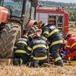 Bărbat accidentat de tractor la Valea Ursului; se fac manevre de resuscitare.