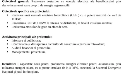 Centrală electrică fotovoltaică pentru autoconsum